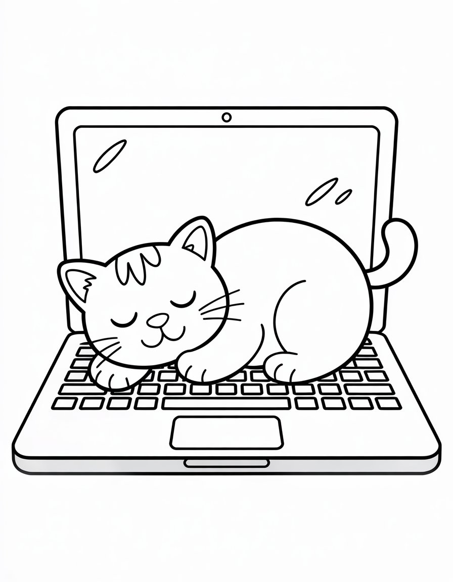Cat on a Laptop